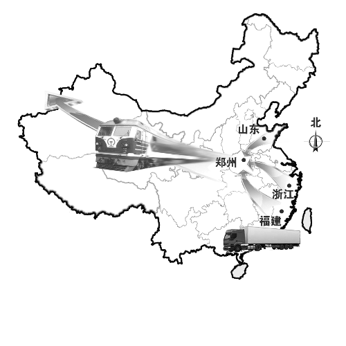 　未來將有更多沿海城市的貨物集中到鄭州，然后搭乘鄭歐班列出口歐洲。扈森 制圖