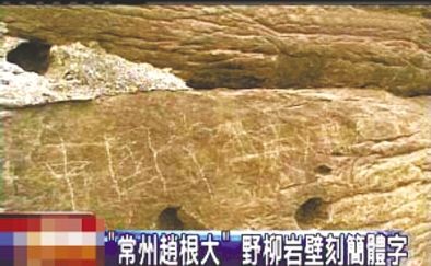 “常州趙根大” 2009年3月27日，臺灣北海岸野柳地質(zhì)公園巖壁上被刻下“中國常州趙根大”字樣。臺灣媒體將此事報道后，趙根大公開道歉。