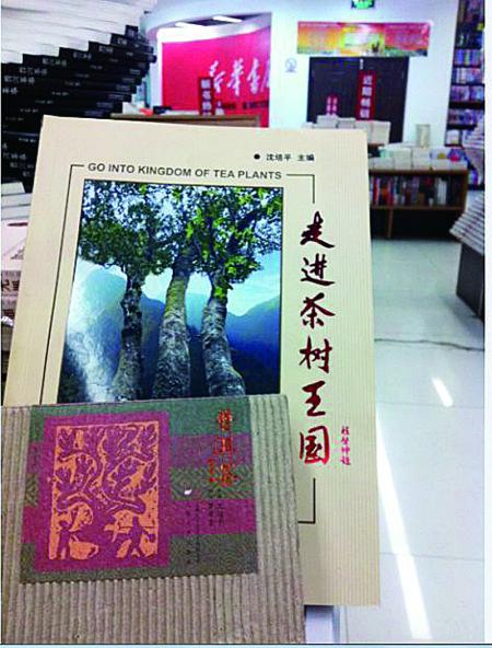 今天上午，記者在普洱市振興大道上的新華書(shū)店內(nèi)發(fā)現(xiàn)，沈培平主編的《走進(jìn)茶樹(shù)王國(guó)》、《普洱茶連環(huán)畫(huà)》兩種書(shū)還在售