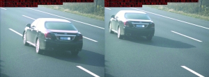 由于車速過(guò)快，高清探頭抓拍下的畫面，有一點(diǎn)點(diǎn)模糊 監(jiān)控截圖