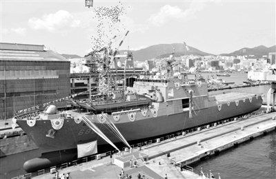 9月11日，韓國釜山，韓國海軍新一代登陸艦“天王峰”號舉行了下水儀式。