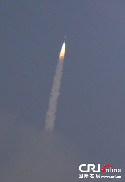 11月5日，在印度斯里赫里戈達島，極地衛(wèi)星運載火箭（PSLV-C25）攜帶印度首枚火星探測器“曼加里