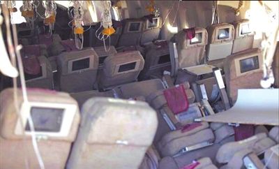 7日，美國舊金山，失事客機內(nèi)景曝光。圖/CFP