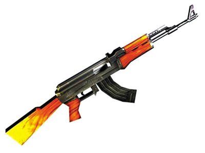 AK47步槍：哈馬斯大量仿制，是武裝分子主要武器。
