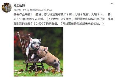 岳馨鈺在自己的個人微博上布置暑假作業(yè)。微博截圖