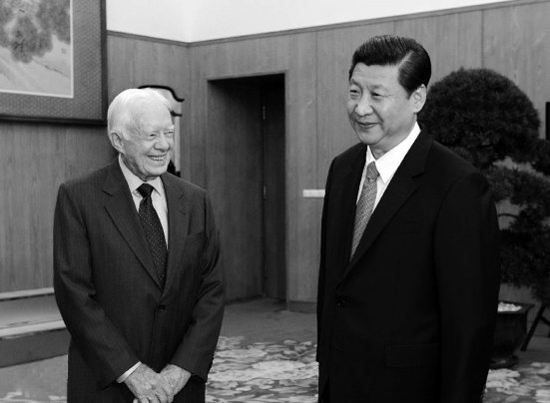 2012年12月13日，中共中央總書記習(xí)近平在中南海會見美國前總統(tǒng)卡特