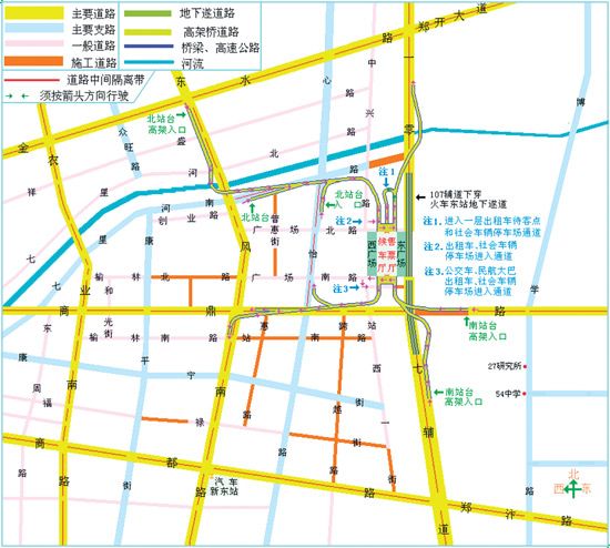的哥王國(guó)順繪制的《鄭州火車新東站地址位置圖》