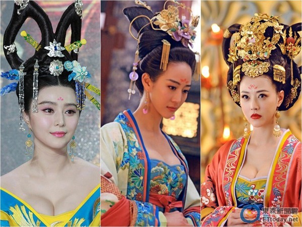 范冰冰、張鈞甯、周海媚，在《武媚娘》中爆乳演出