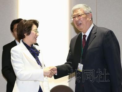 3月15日下午，日本防災(zāi)擔(dān)當(dāng)相山谷惠理子與中國民政部長李立國（右）會談。