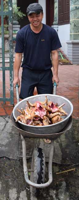 越南貓肉餐廳：將貓淹死、剝皮、切成小塊，再油炸
