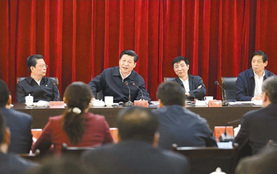 3月18日，習(xí)近平聽取蘭考縣教育實踐活動情況匯報，并發(fā)表重要講話。